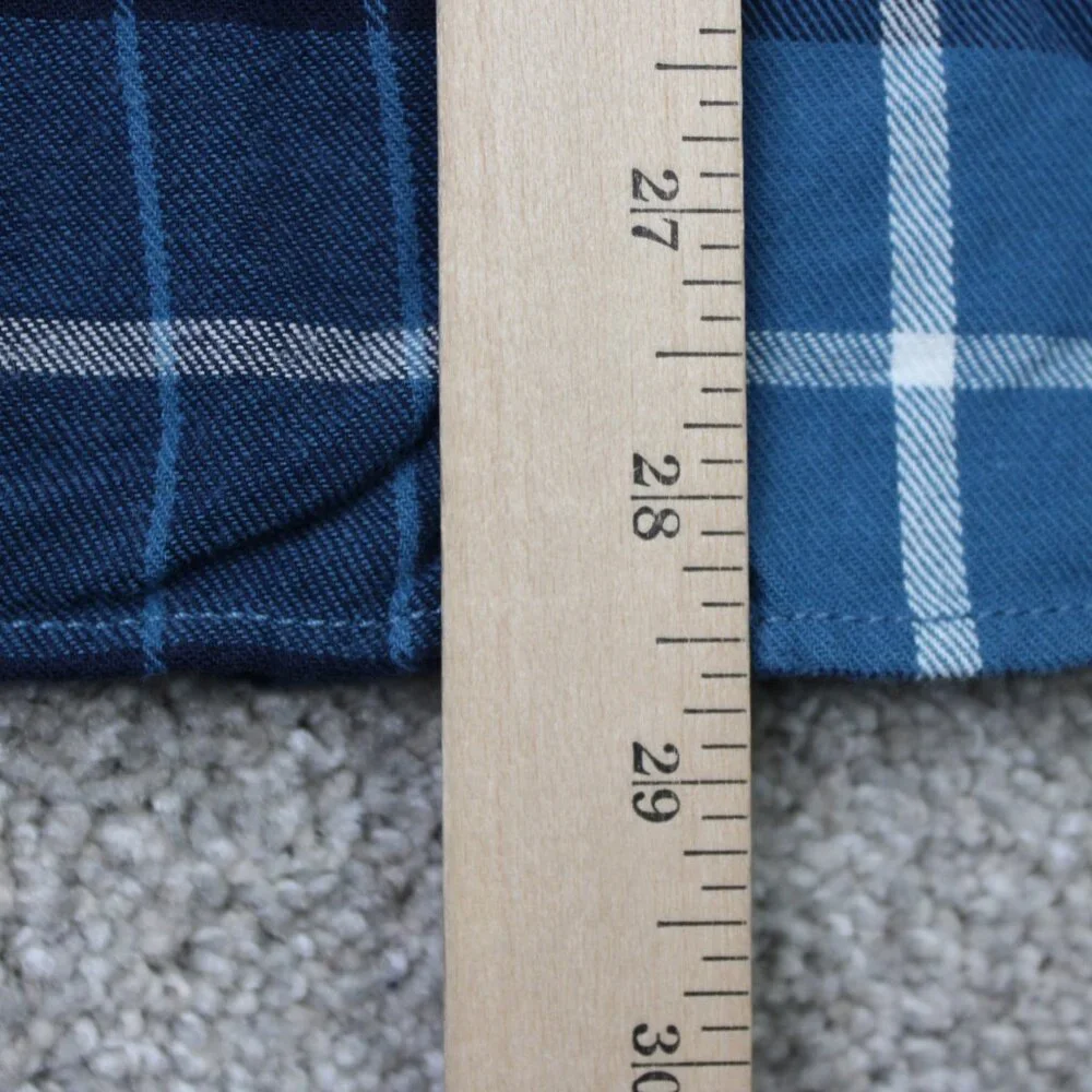 J. Crew Shirt NWT Mens Medium Blue Plaid Flannel‎ 100% Cotton Long Sleeve Button